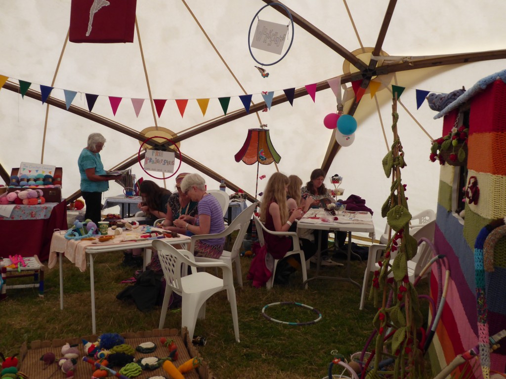 Workshops in the Social Knitworks tent