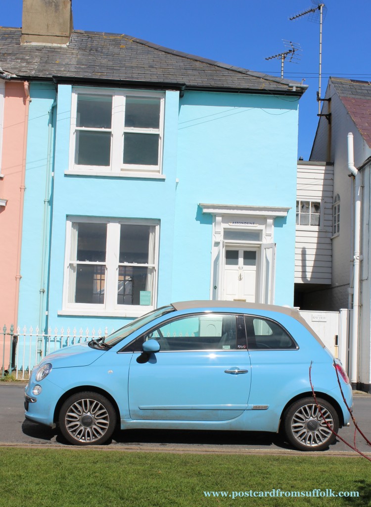 Blue car in Suffolk